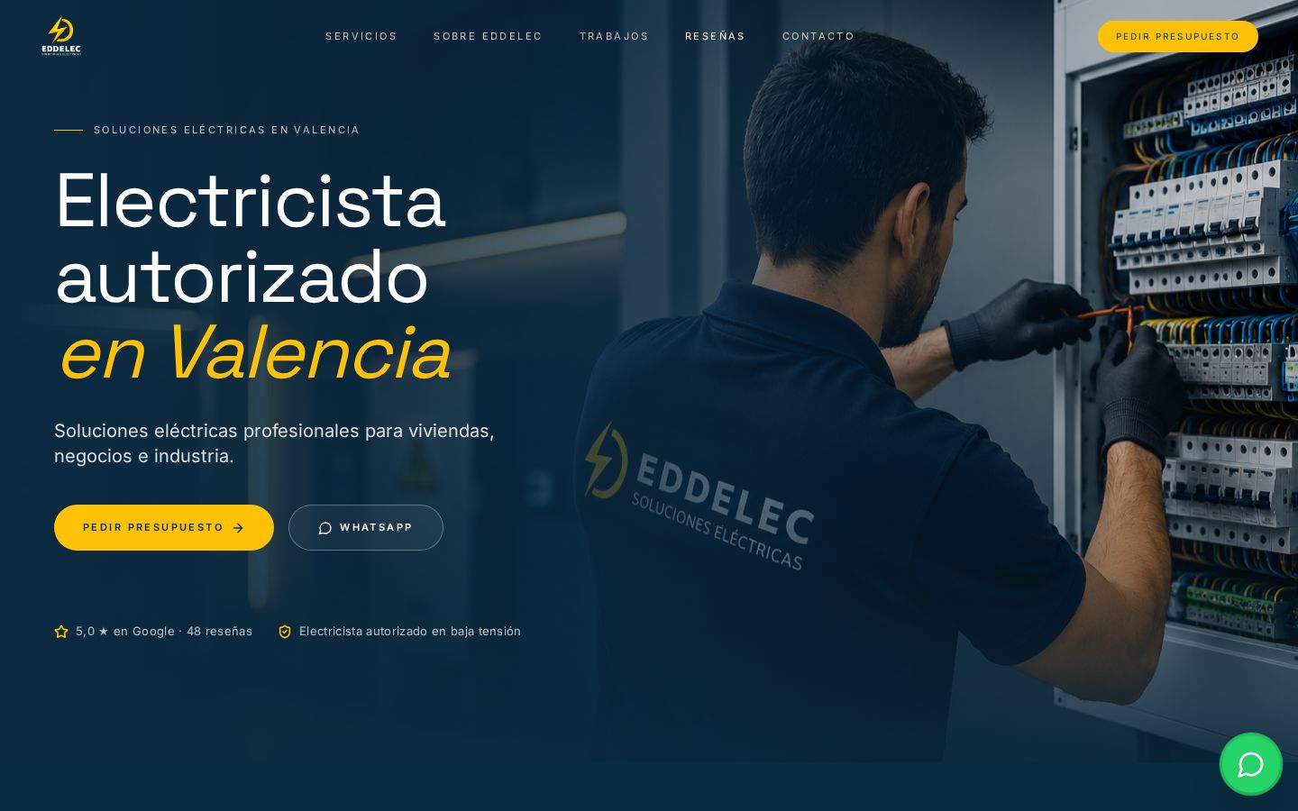 Web de Eddelec Soluciones Eléctricas — Electricista
