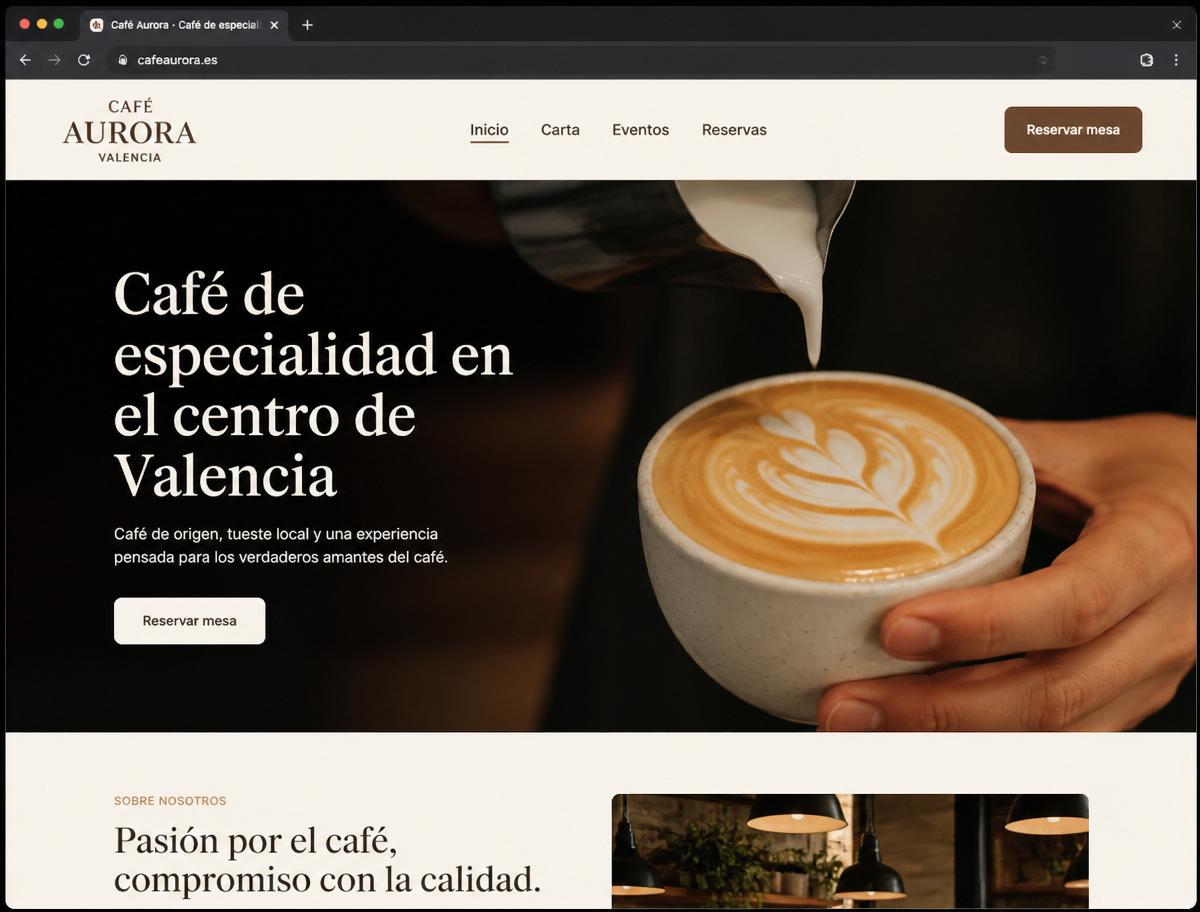 Web de Café Aurora — Cafetería